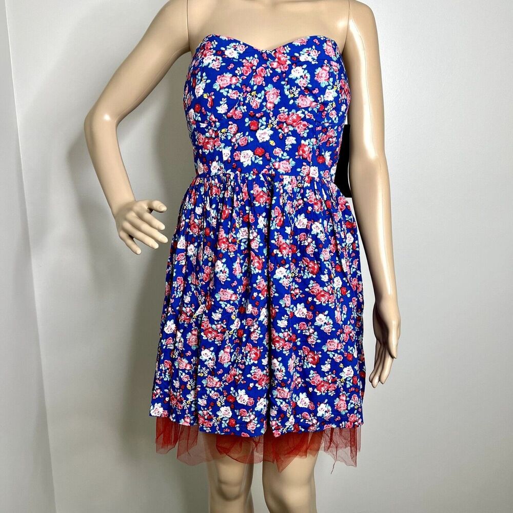 Floral Strapless Tulle Sweetheart Dress